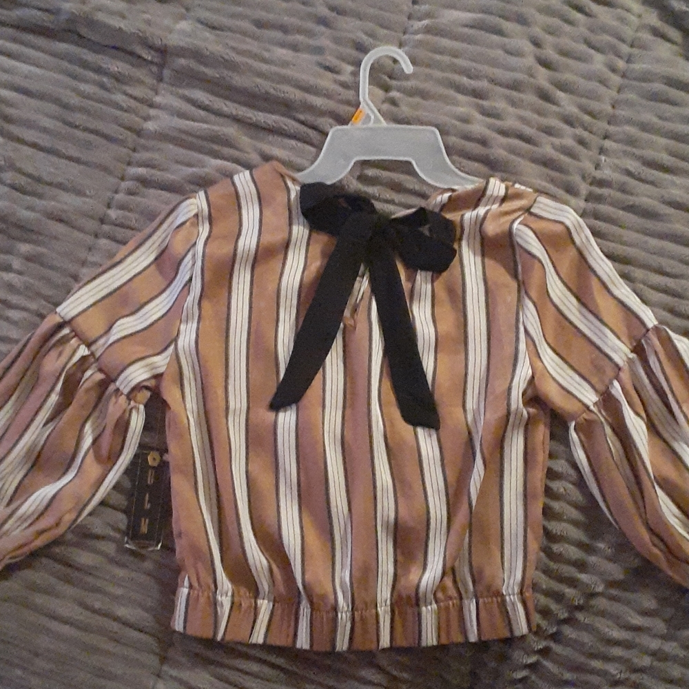 Beautiful Silky Blouse with Stripes
